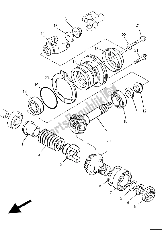 Toutes les pièces pour le Engrenage D'entraînement Moyen du Yamaha V MAX 12 1200 1996