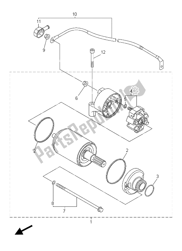 All parts for the Starting Motor of the Yamaha FZ8 SA 800 2015