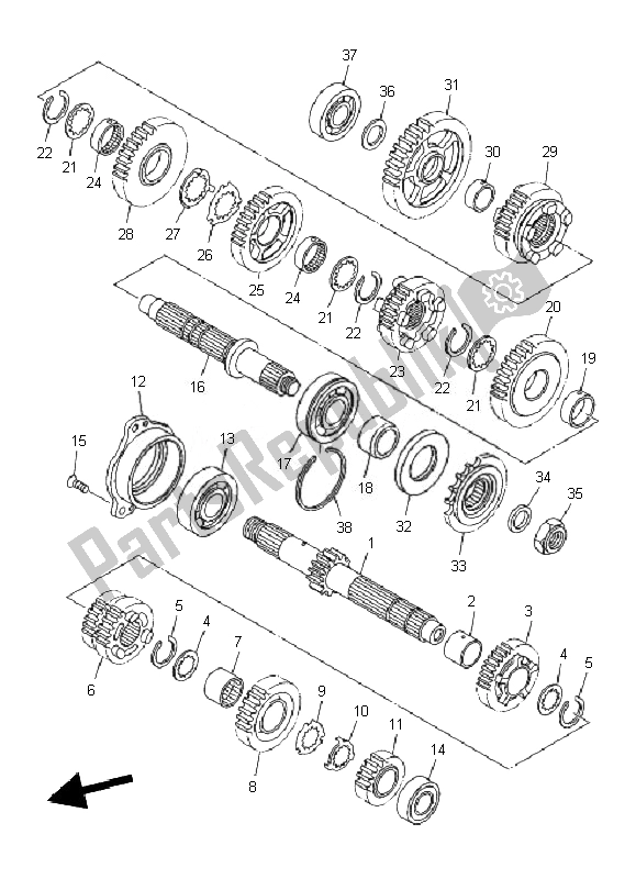 All parts for the Transmission of the Yamaha XJ6F 600 2010