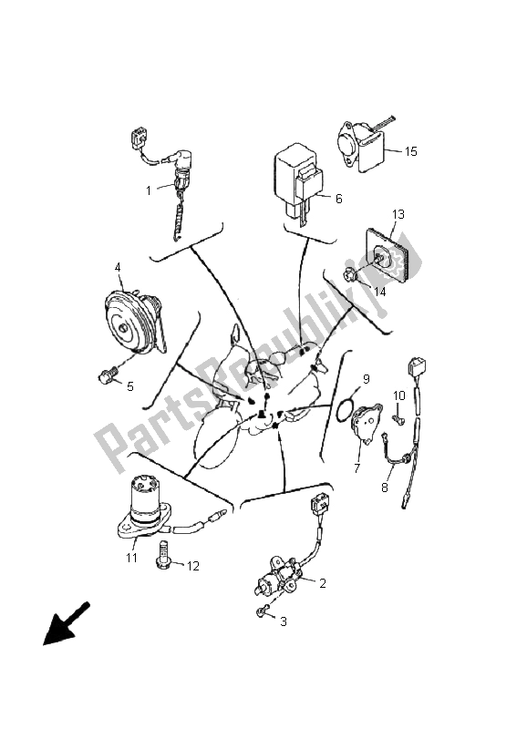 Tutte le parti per il Elettrico 2 del Yamaha XJ 600S Diversion 2001