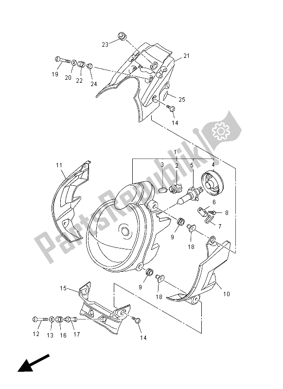 Todas las partes para Faro de Yamaha VMX 17 1700 2012