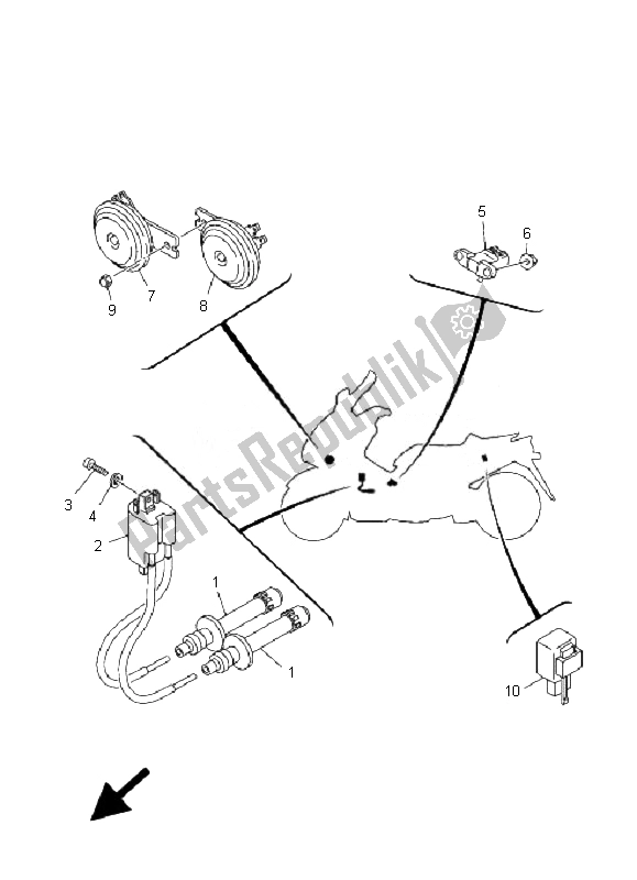 Wszystkie części do Elektryczny 2 Yamaha XP 500A T MAX 2007