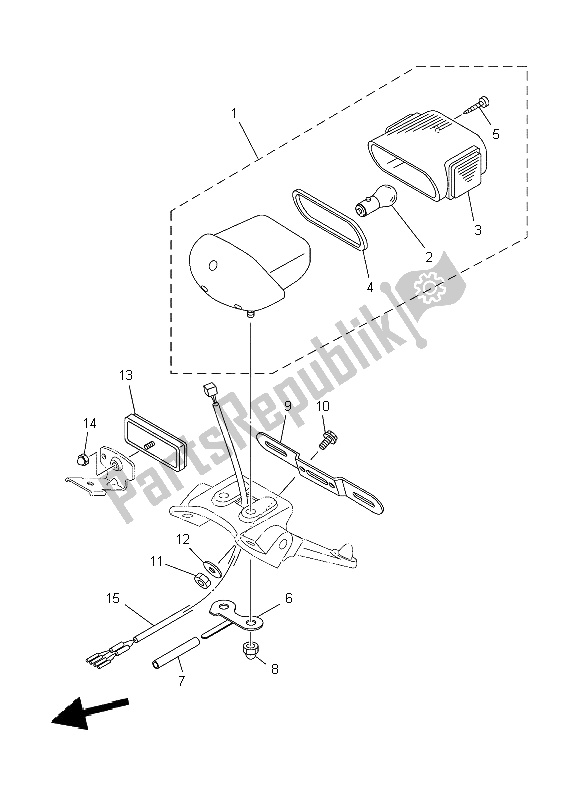 Toutes les pièces pour le Feu Arrière du Yamaha XVS 125 Dragstar 2004