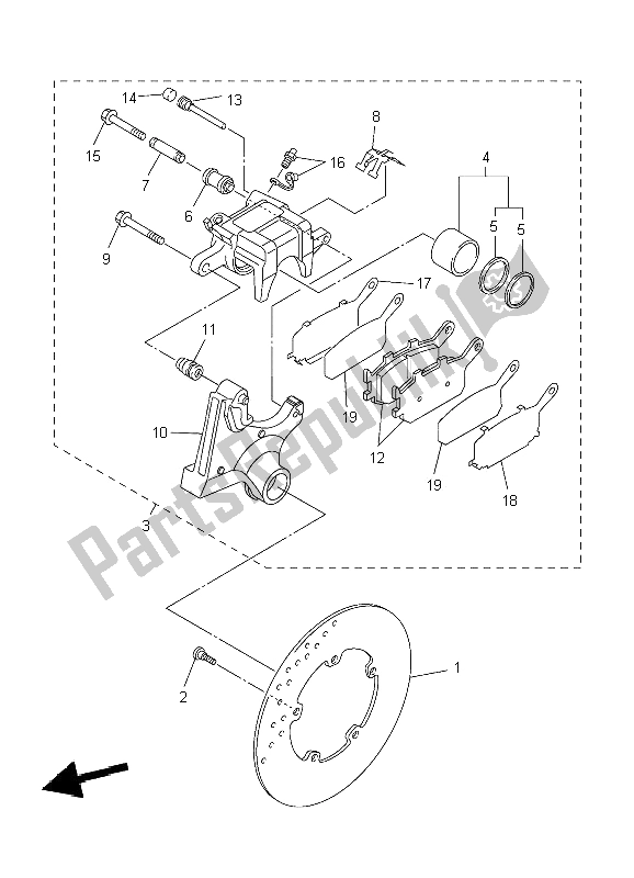 Tutte le parti per il Pinza Freno Posteriore del Yamaha YZF R6 600 2009