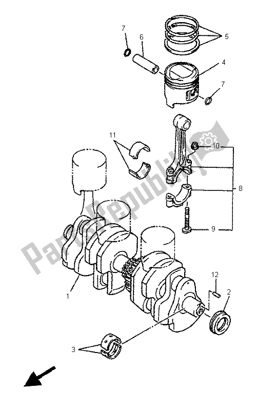 All parts for the Crankshaft & Piston of the Yamaha XJ 600N 1997