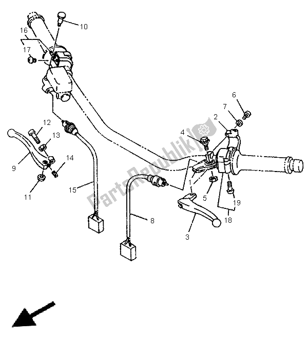 Todas las partes para Interruptor De Palanca Y Palanca de Yamaha TDR 125 1996