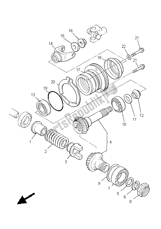 Toutes les pièces pour le Engrenage D'entraînement Moyen du Yamaha XVZ 13 TF 1300 1999