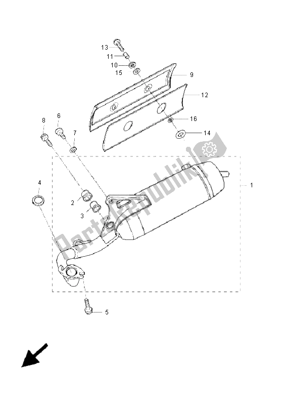 Toutes les pièces pour le échappement (suisse) du Yamaha YQ 50R Aerox 2008