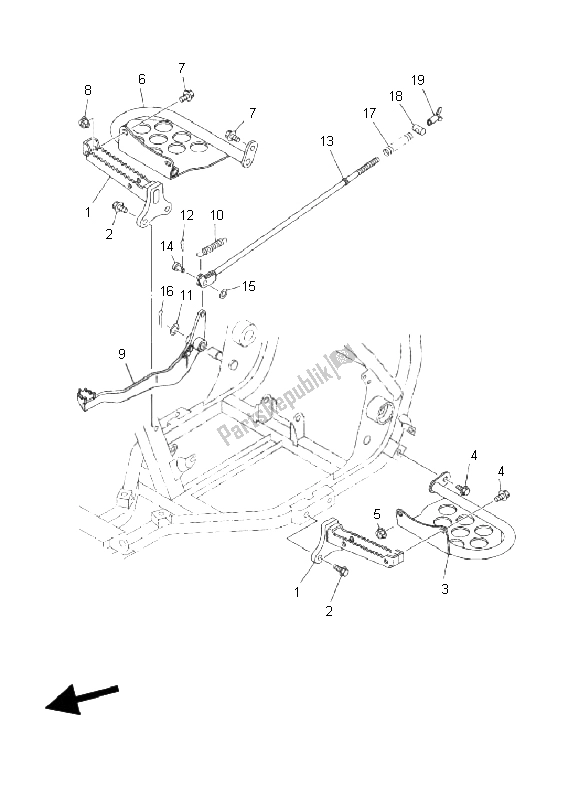 Tutte le parti per il Stand E Poggiapiedi del Yamaha YFM 250 Bear Tracker 2X4 2003