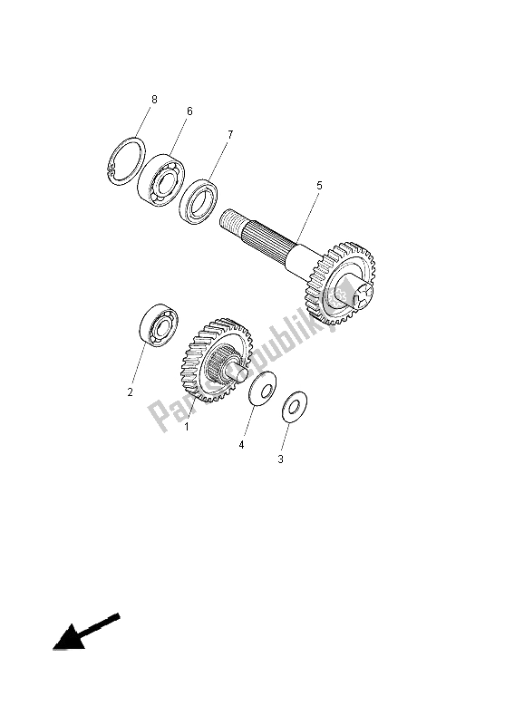 All parts for the Tranmission of the Yamaha EW 50N 2014