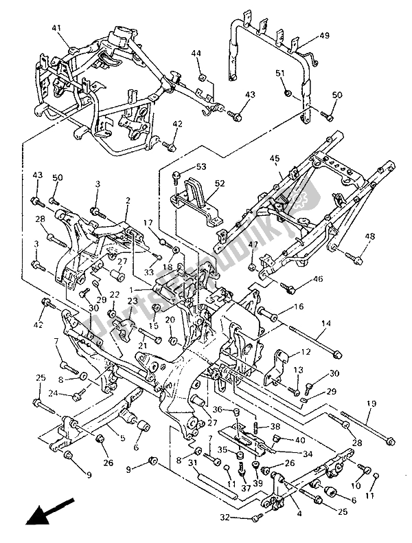 Todas as partes de Quadro, Armação do Yamaha GTS 1000 1994