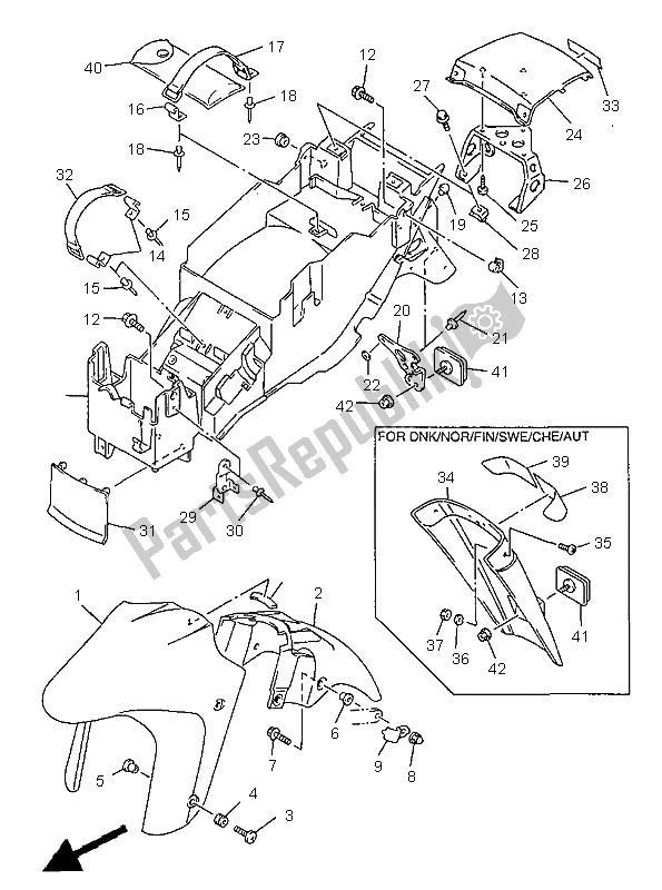 Todas las partes para Defensa de Yamaha YZF 1000R Thunderrace 1998