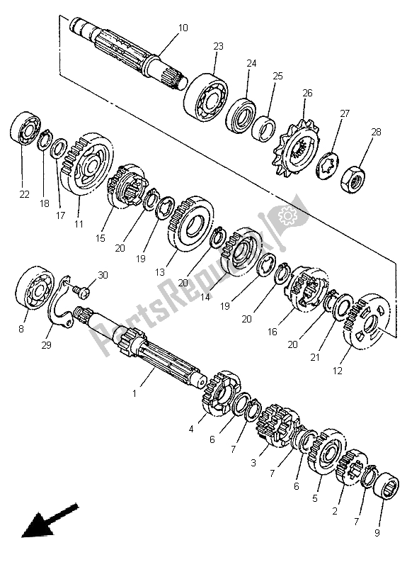 Wszystkie części do Przenoszenie Yamaha TDR 125 1996