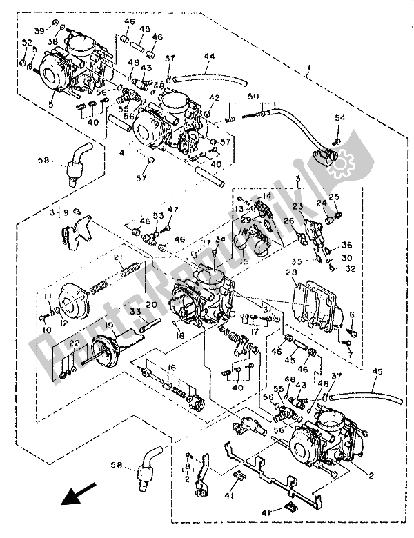 All parts for the Alternate (carburetor) (for At) of the Yamaha FZR 1000 1993