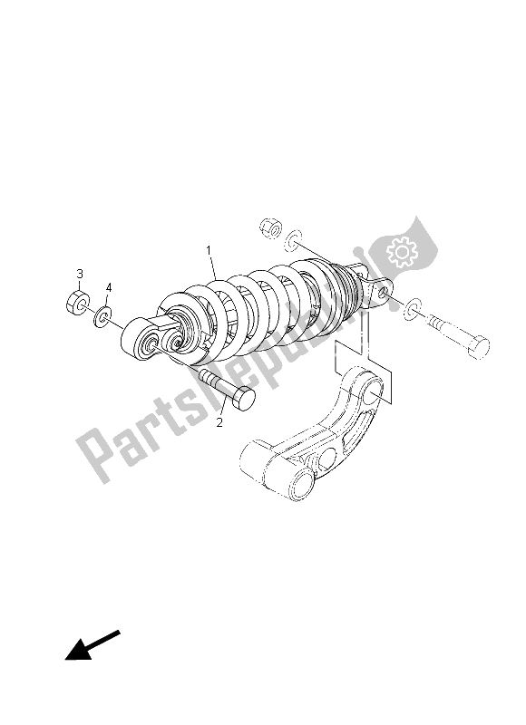 All parts for the Rear Suspension of the Yamaha MT 09 900 2015