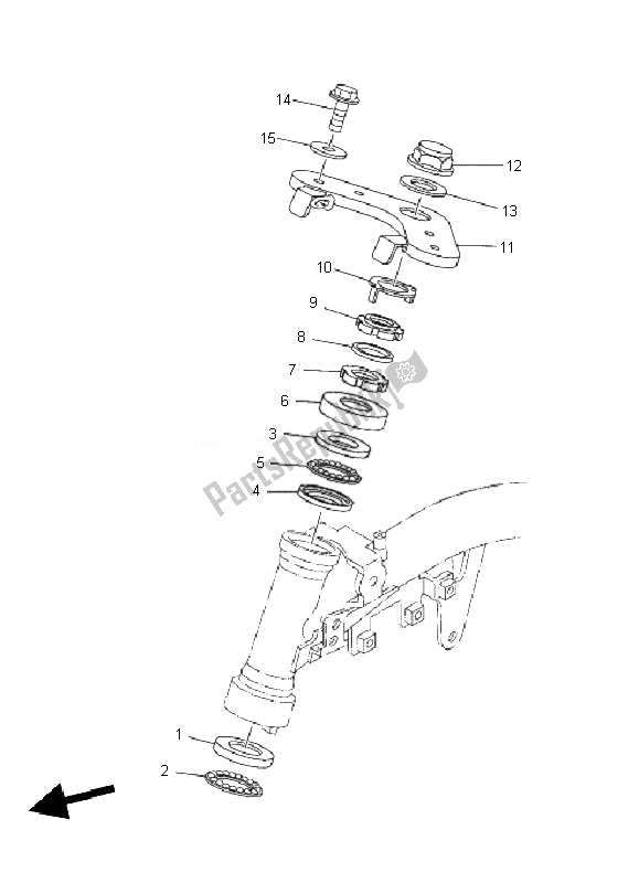 All parts for the Steering of the Yamaha TT R 50E 2010