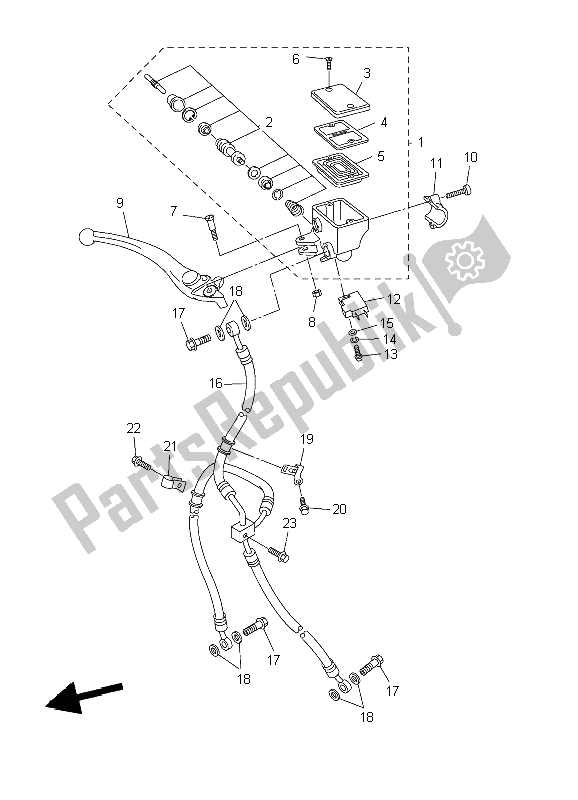 Tutte le parti per il Pompa Freno Anteriore del Yamaha MT 03 660 2009