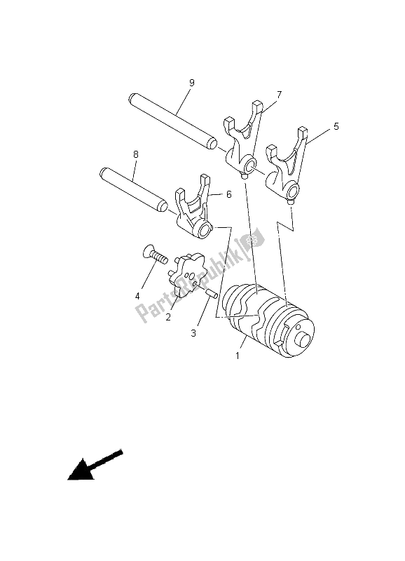 Toutes les pièces pour le Came Et Fourchette De Changement De Vitesse du Yamaha TT R 125E SW LW 2012