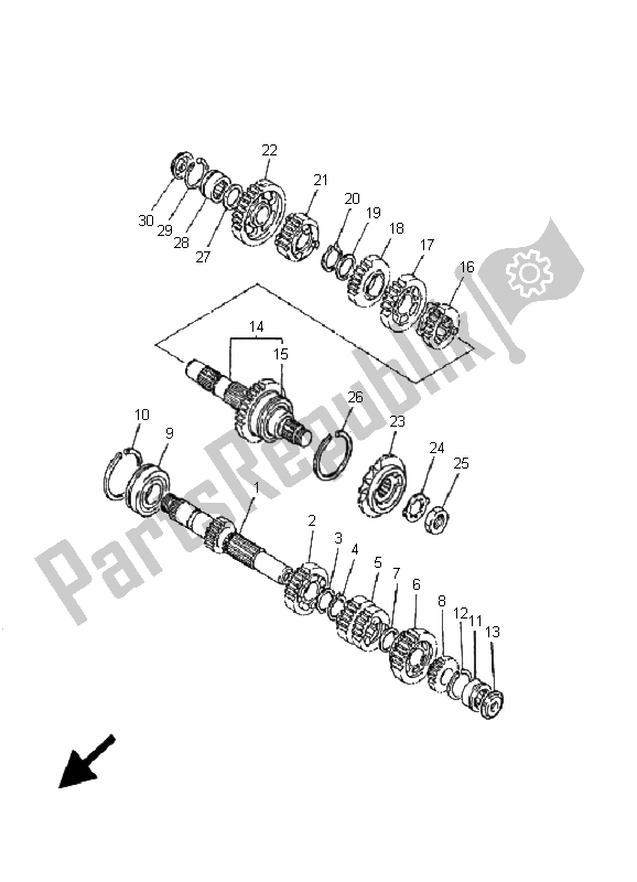 Tutte le parti per il Trasmissione del Yamaha XJ 600N 2001