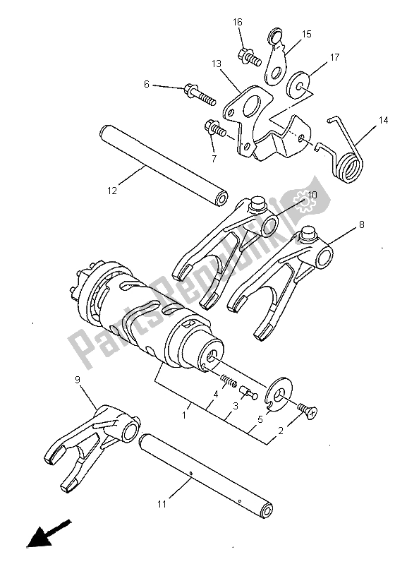 Todas las partes para Cambio De Leva Y Horquilla de Yamaha TDM 850 1999