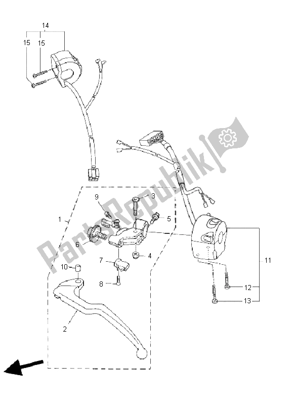 All parts for the Handle Switch & Lever of the Yamaha FZ1 SA Fazer 1000 2009