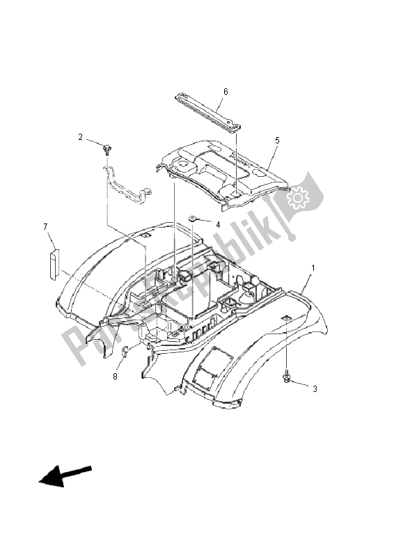 Todas las partes para Guardabarros Trasero de Yamaha YFM 660 FA Grizzly 2005