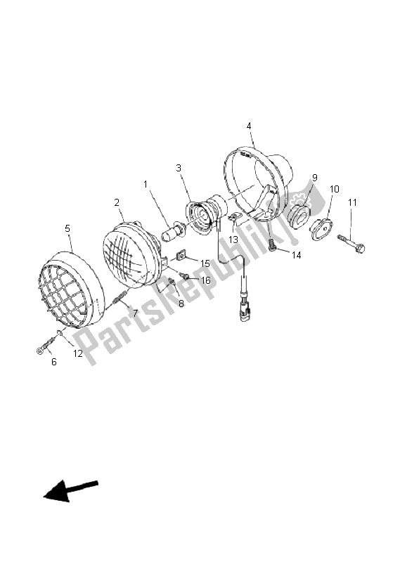Tutte le parti per il Faro del Yamaha YFZ 350 Banshee 2005