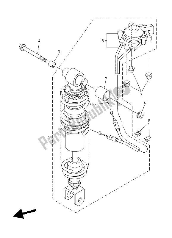 Toutes les pièces pour le Suspension Arrière du Yamaha FJR 1300 2004