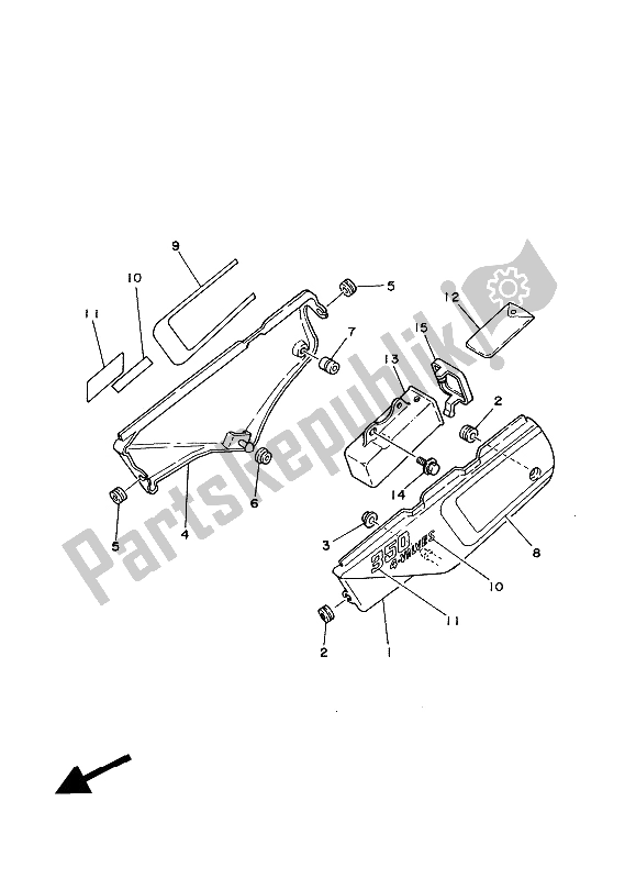 Todas las partes para Cubierta Lateral de Yamaha XT 350 1988