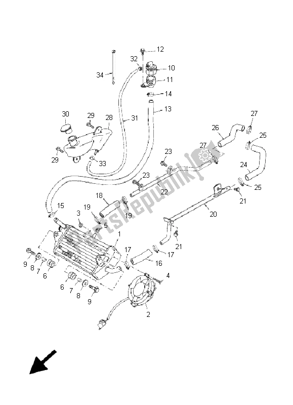 Tutte le parti per il Tubo Del Radiatore del Yamaha YP 125R X Maxi 2009