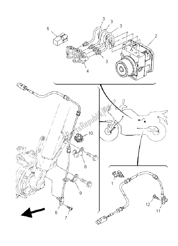 Tutte le parti per il Elettrico 3 del Yamaha XT 1200Z Tenere 2011