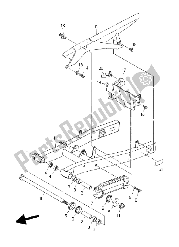 Tutte le parti per il Braccio Posteriore del Yamaha XJ6 NA 600 2011