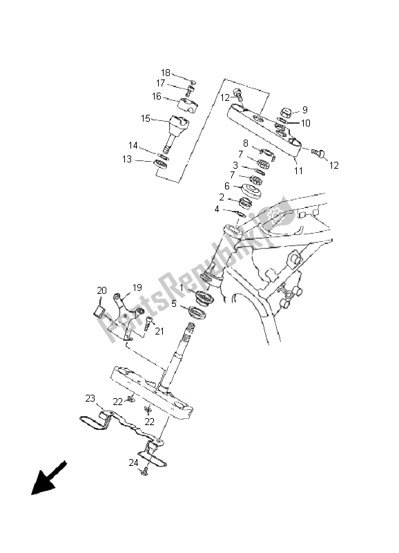Todas las partes para Direccion de Yamaha XVS 1100A Dragstar Classic 2001