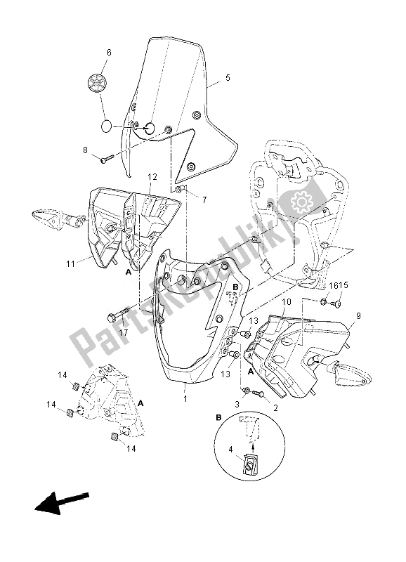 All parts for the Cowling of the Yamaha XT 660Z Tenere 2010