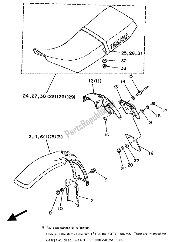 Toutes les pièces pour le Alterné (châssis) du Yamaha DT 125R 1989