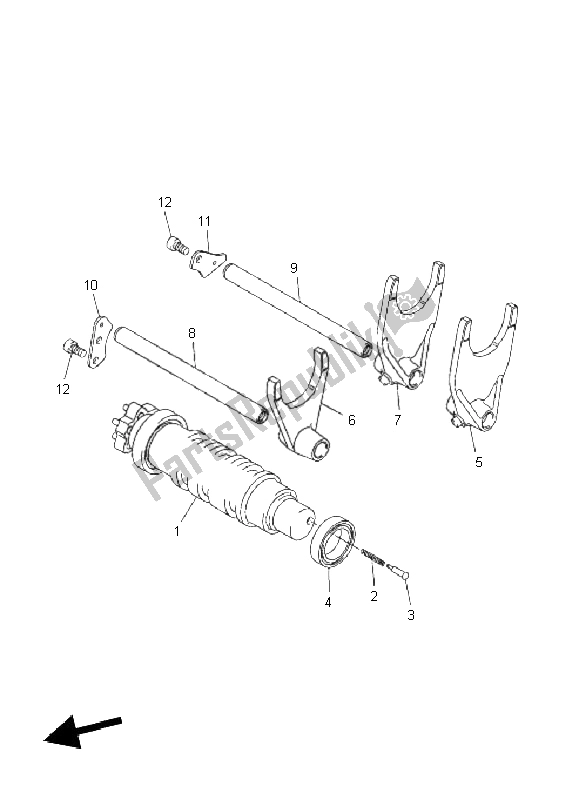 All parts for the Shift Cam & Fork of the Yamaha VMX 17 1700 2011