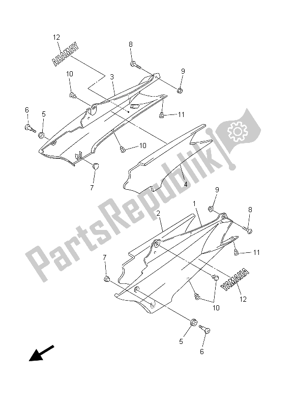 Todas las partes para Cubierta Lateral de Yamaha FJR 1300A 2003