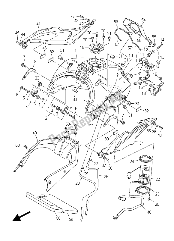 Tutte le parti per il Serbatoio Carburante (drmk-mnm3) del Yamaha MT 09 Tracer ABS 900 2015