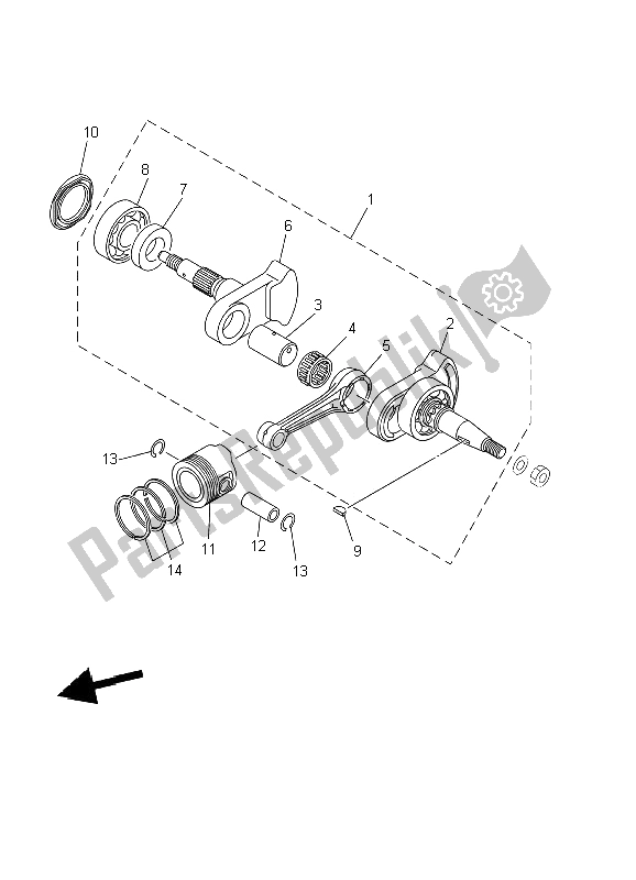 All parts for the Crankshaft & Piston of the Yamaha TT R 90 P 2002