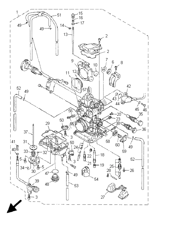 Todas las partes para Carburador de Yamaha WR 426F 400F 2001