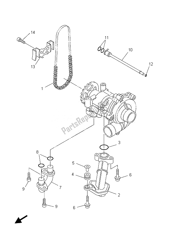 Tutte le parti per il Pompa Dell'olio del Yamaha FZ8 SA 800 2013