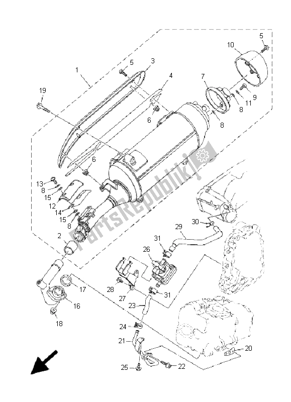 Wszystkie części do Wydechowy Yamaha YP 400 Majesty 2009