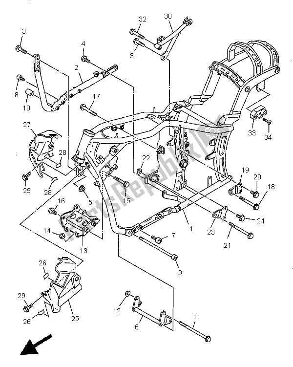 Todas las partes para Marco de Yamaha XVS 1100 Dragstar 1999