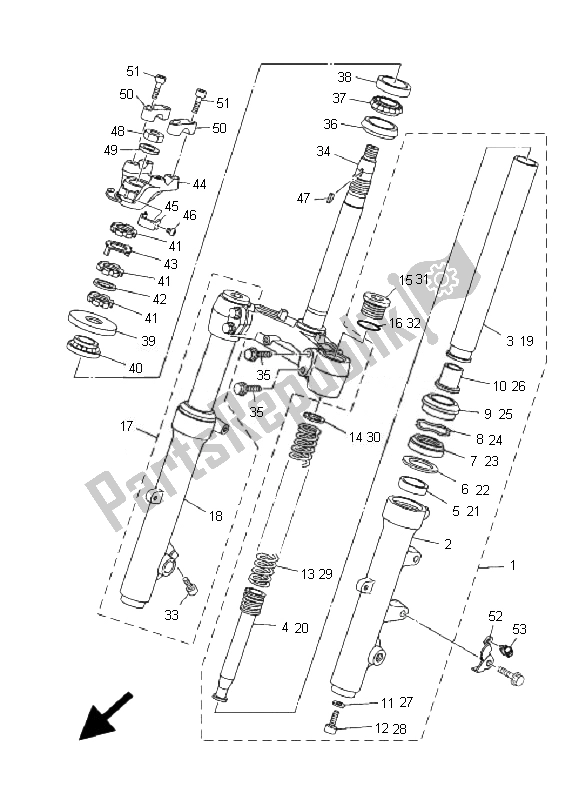 All parts for the Steering of the Yamaha YP 400A Majesty 2007