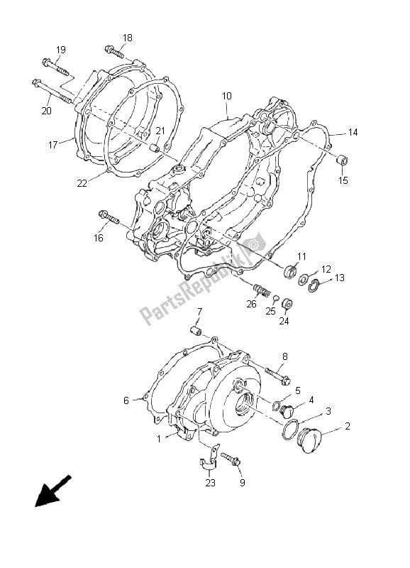 Todas las partes para Tapa Del Cárter 1 de Yamaha YZ 426F 2001