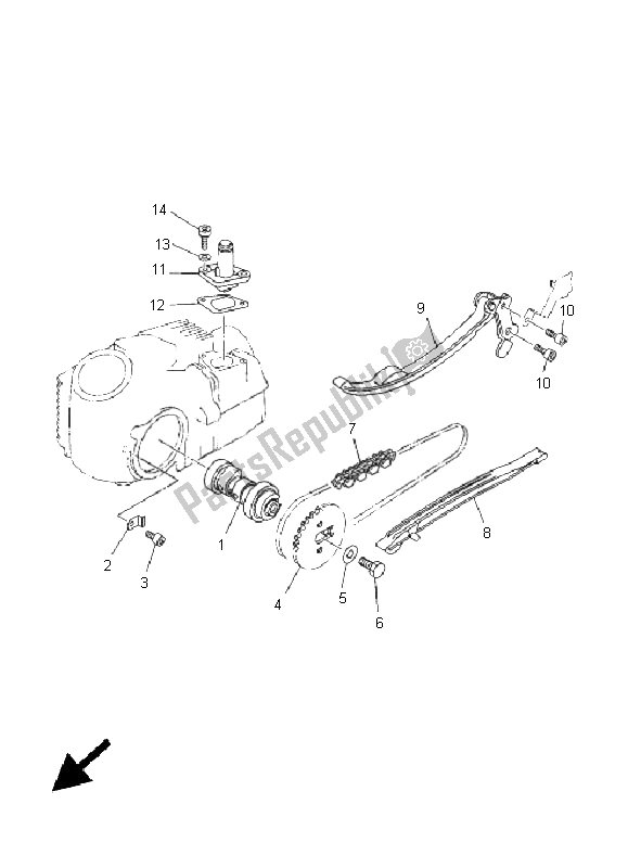 Tutte le parti per il Albero A Camme E Catena del Yamaha TT R 90 2005