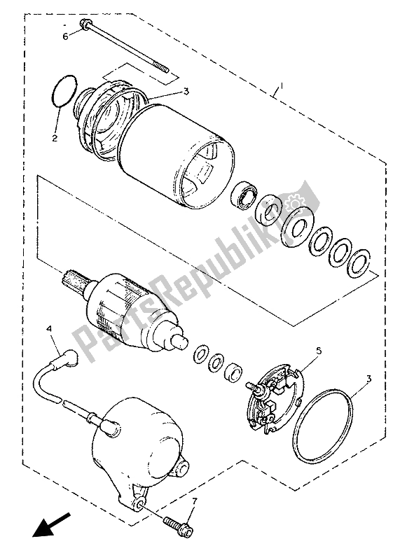 Toutes les pièces pour le Demarreur du Yamaha GTS 1000 1993