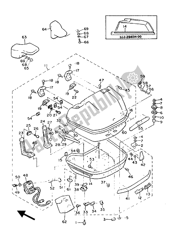 Toutes les pièces pour le Sac De Voyage du Yamaha XVZ 13 TD Venture Royal 1300 1990