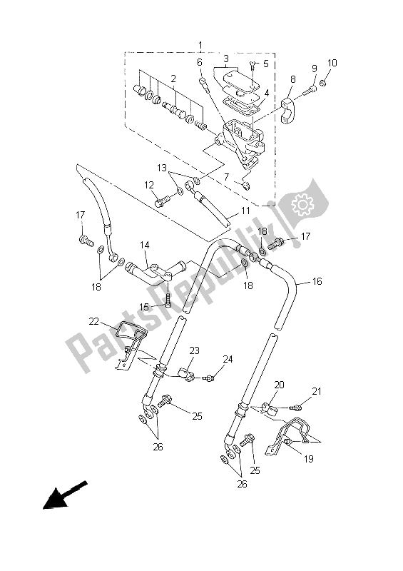 Toutes les pièces pour le Maître-cylindre Avant du Yamaha XVZ 13 TF 1300 1999