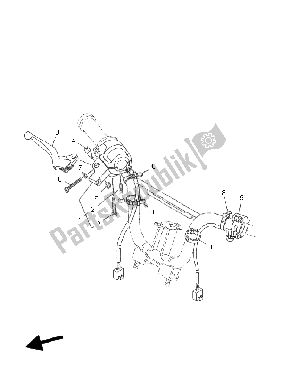 Todas las partes para Interruptor De Palanca Y Palanca de Yamaha TT R 50E 2008